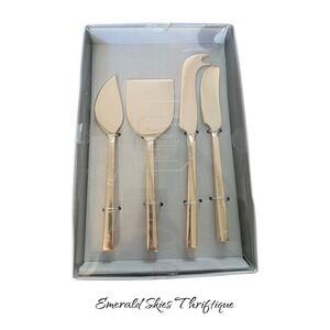 Monique Lhuillier Marlowe cheese knife set Pottery Barn Rose gold Free ship